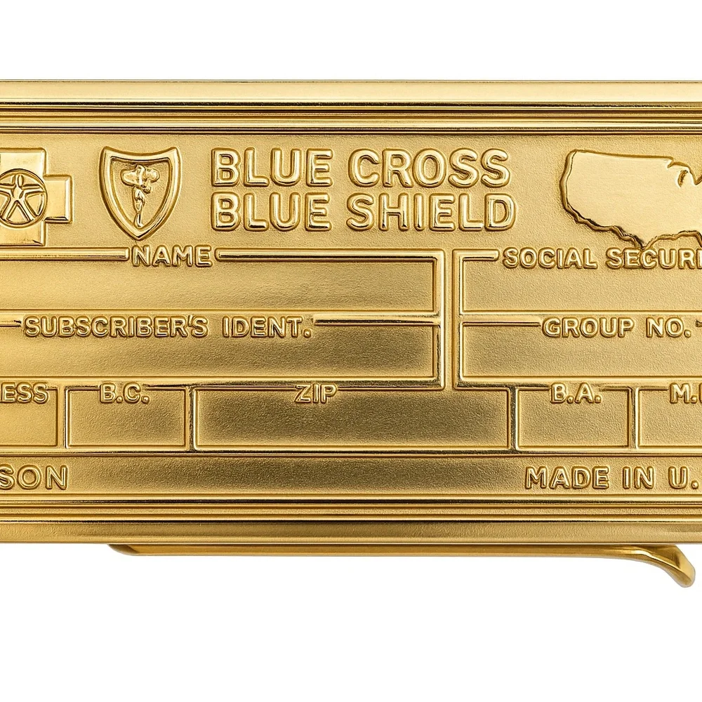 Anson Money Clip, Gold Tone. BLUE CROSS BLUE SHIELD. Vintage Rare
